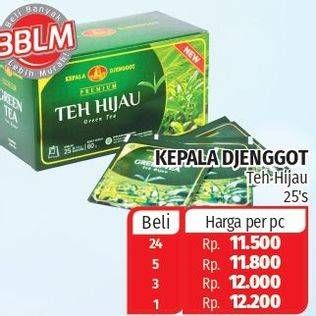 Promo Harga Kepala Djenggot Teh Celup Green Tea per 25 pcs 60 gr - Lotte Grosir