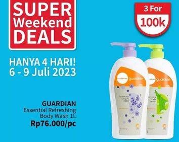 Promo Harga Guardian Essential Refreshing Body Wash 1000 ml - Guardian