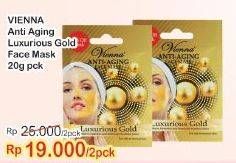 Promo Harga VIENNA Face Mask Anti Aging Luxurious Gold 20 gr - Indomaret