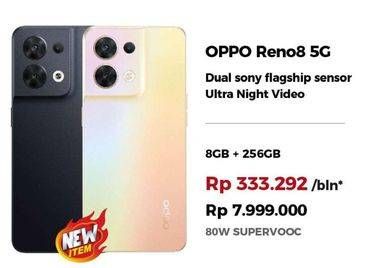 Promo Harga Oppo Reno8 5G 8GB + 256GB  - Erafone