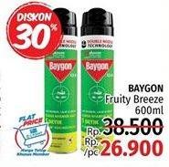 Promo Harga BAYGON Insektisida Spray Fruity Breeze 600 ml - LotteMart