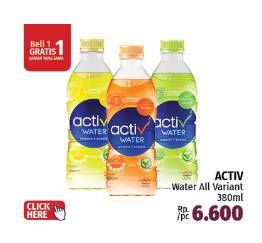 Promo Harga Activ Water Minuman Isotonik + Multivitamin All Variants 380 ml - LotteMart