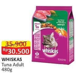 Promo Harga WHISKAS Dry Food Adult Tuna 480 gr - Alfamart