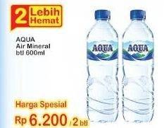 Promo Harga AQUA Air Mineral 600 ml - Indomaret