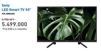 Promo Harga SONY KDL-50W660G | Smart TV LED 50 inch  - Electronic City