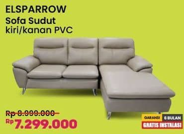 Promo Harga Courts Elsparrow Sofa Sudut Kiri/Kanan PVC  - COURTS