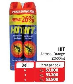 Promo Harga HIT Aerosol Orange 675 ml - Lotte Grosir