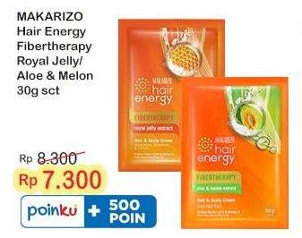Promo Harga Makarizo Hair Energy Fibertherapy Hair & Scalp Creambath Royal Jelly, Aloe Melon 30 gr - Indomaret