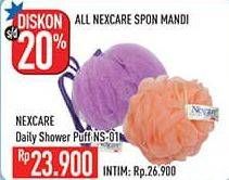 Promo Harga 3M NEXCARE Daily Shower Puff NS-01  - Hypermart