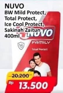 Promo Harga Nuvo Body Wash Mild Protect, Total Protect, Active Cool, Sakinah 400 ml - Alfamart