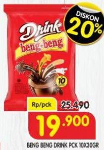 Promo Harga Beng-beng Drink per 10 sachet 30 gr - Superindo