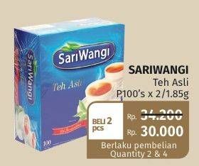 Promo Harga Sariwangi Teh Asli per 2 box 100 pcs - Lotte Grosir
