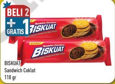 Promo Harga BISKUAT Sandwich Chocolate 118 gr - Hypermart