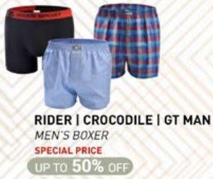 Promo Harga Rider/Crocodile/GT Man Mens Boxer  - Carrefour