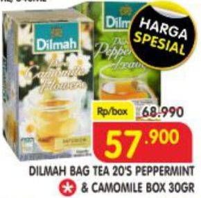 Promo Harga Dilmah Tea Peppermint Individually, Camomile Flowers Individually 20 pcs - Superindo