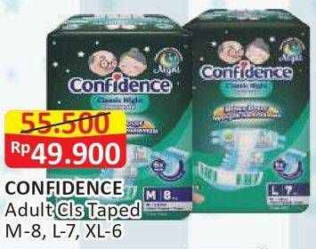 Promo Harga Confidence Adult Diapers Classic Night L7, M8, XL6 6 pcs - Alfamart