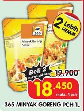 Promo Harga 365 Minyak Goreng 1000 ml - Superindo