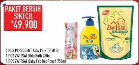 Promo Harga PEPSODENT Kids Regime + ZWITSAL Kids Bubble Bath + ZWITSAL Baby Fabric Detergent  - Hypermart