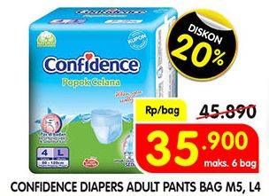 Promo Harga Confidence Adult Diapers Pants L4, M5 4 pcs - Superindo