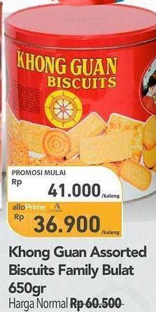 Promo Harga Khong Guan Assorted Biscuit Red Mini 650 gr - Carrefour