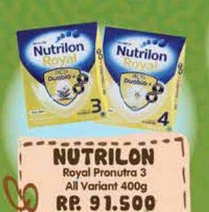 Promo Harga Nutrilon Royal 3 Susu Pertumbuhan All Variants 400 gr - Yogya