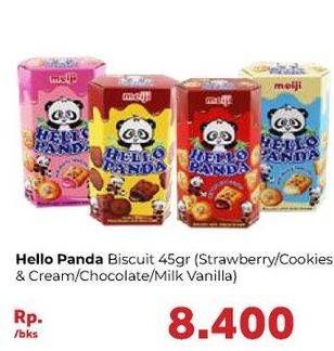 Promo Harga MEIJI HELLO PANDA Biscuit Strawberry, Cookies And Cream, Chocolate, Milk Vanilla 45 gr - Carrefour