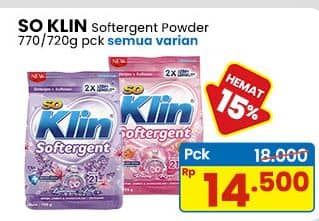 Promo Harga So Klin Softergent All Variants 770 gr - Indomaret