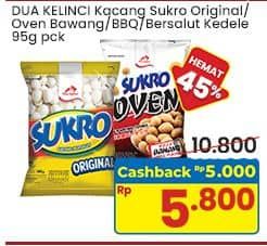 Promo Harga Dua Kelinci Kacang Sukro Original, Oven Rasa Bawang, BBQ, Kedele 100 gr - Indomaret