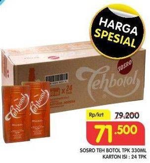 Promo Harga Sosro Teh Botol 330 ml - Superindo