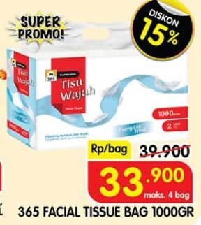 Promo Harga 365 Facial Tissue 1000 gr - Superindo