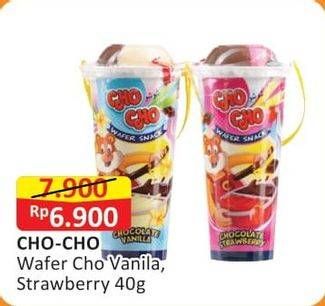 Promo Harga Cho Cho Wafer Snack Vanilla, Strawberry 40 gr - Alfamart