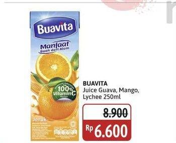 Promo Harga Buavita Fresh Juice Guava, Mango, Lychee 250 ml - Alfamidi