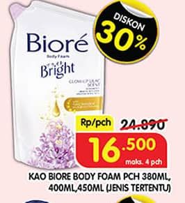 Promo Harga Biore Body Foam Bright 400 ml - Superindo