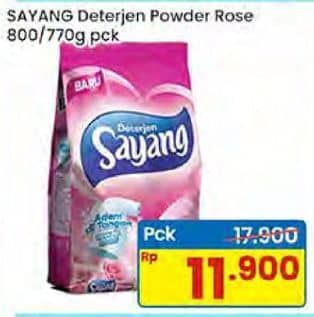 Promo Harga Sayang Detergent Powder Rose 800 gr - Indomaret