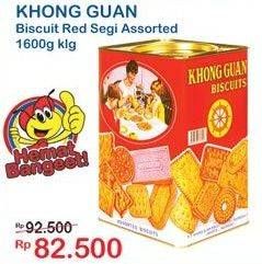 Promo Harga KHONG GUAN Assorted Biscuit Red 1600 gr - Indomaret