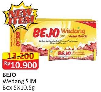Promo Harga Bintang Toedjoe Bejo Wedang Susu Jahe Merah per 5 sachet 10 gr - Alfamart
