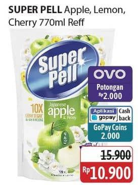 Promo Harga Super Pell Pembersih Lantai Fresh Apple, Lemon Ginger, Cherry Rose 770 ml - Alfamidi