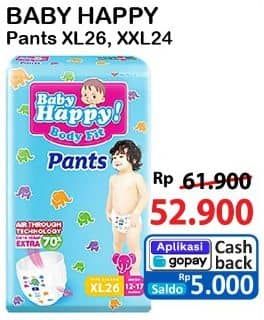 Promo Harga Baby Happy Body Fit Pants XL26, XXL24 24 pcs - Alfamart