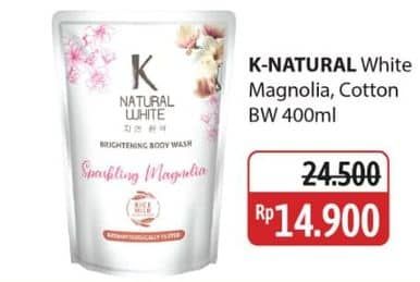 Promo Harga K Natural White Body Wash Sparkling Magnolia, Cotton Flower 450 ml - Alfamidi