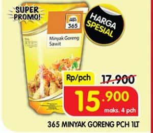 Promo Harga 365 Minyak Goreng 1000 ml - Superindo