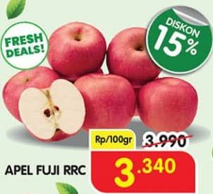 Promo Harga Apel Fuji RRC per 100 gr - Superindo