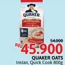Promo Harga Quaker Oatmeal Instant, Quick Cooking 800 gr - Alfamidi