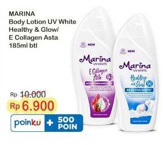 Promo Harga Marina Hand Body Lotion UV White Healthy Glow, UV White Collagen Asta 185 ml - Indomaret