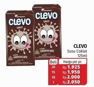 Promo Harga CLEVO Minuman Susu Chocolate 125 ml - Lotte Grosir