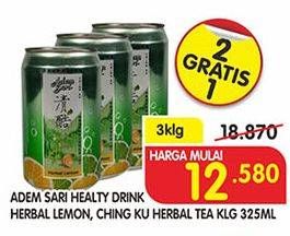 Promo Harga ADEM SARI Ching Ku Herbal Lemon, Herbal Tea per 3 kaleng 325 ml - Superindo