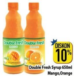 Promo Harga Double Fresh Drink Concentrate Mango, Orange 650 ml - Hypermart