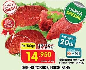 Promo Harga Daging Topside/Inside/Paha  - Superindo