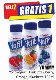 Promo Harga YUMMY Yofit Yogurt Strawberry, Orange, Blueberry 180 ml - Hari Hari