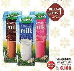 Promo Harga GREENFIELDS UHT Choco Malt, Full Cream, Strawberry 200 ml - LotteMart