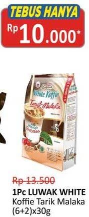 Promo Harga Luwak White Koffie Tarik Malaka per 6 sachet 30 gr - Alfamidi